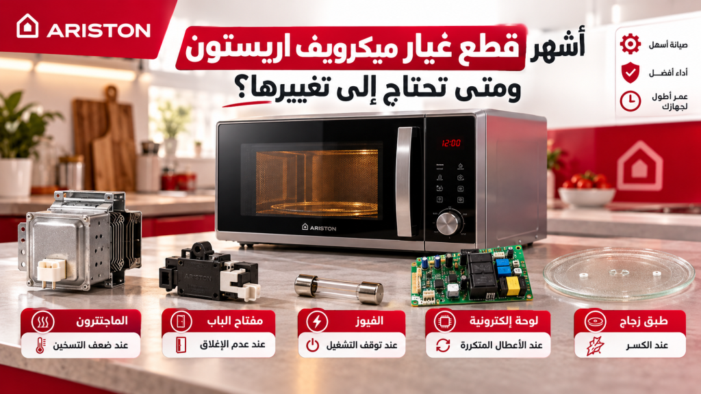 أشهر قطع غيار ميكرويف اريستون ومتى تحتاج إلى تغييرها؟