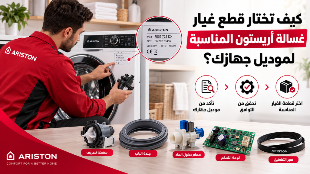 كيف تختار قطع غيار غسالة أريستون المناسبة لموديل جهازك؟