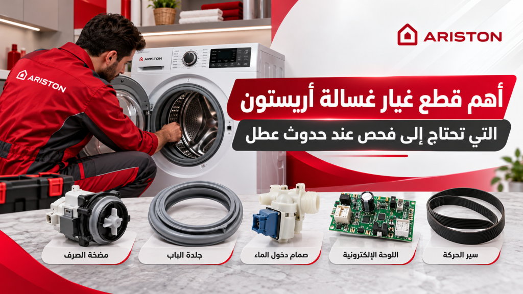 أهم قطع غيار غسالة أريستون التي تحتاج إلى فحص عند حدوث عطل