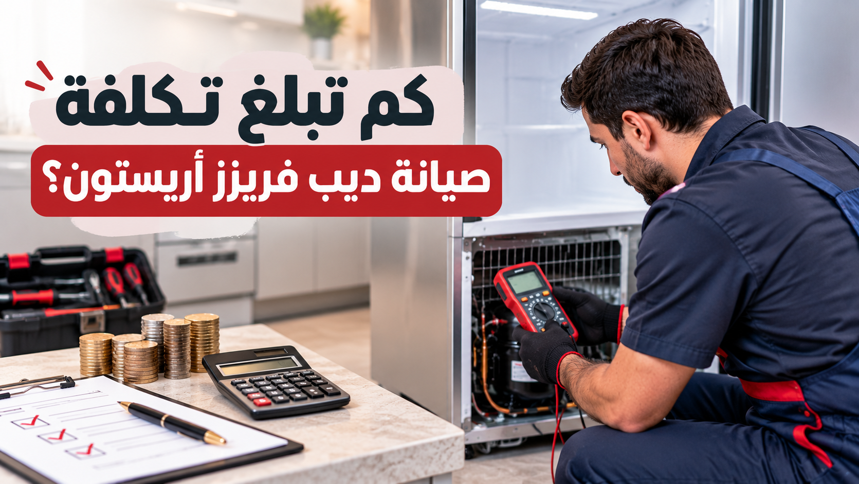 تكلفة صيانة ديب فريزر أريستون وفحص الجهاز لتحديد الإصلاح المناسب