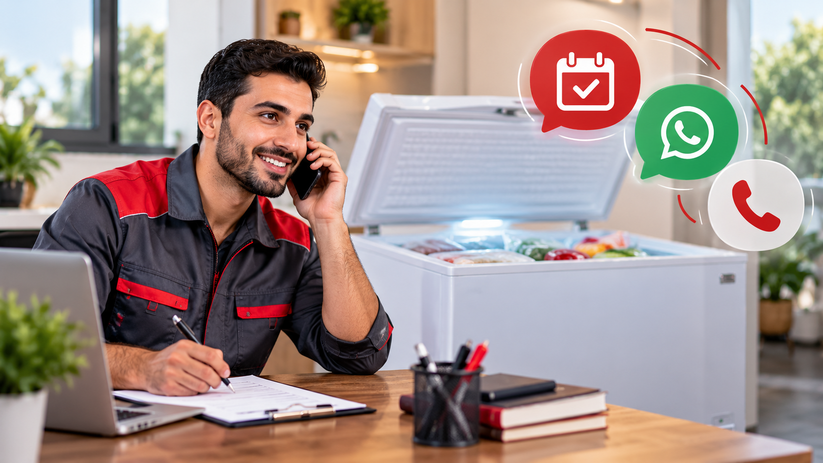 التواصل لحجز صيانة ديب فريزر أريستون عبر الهاتف أو واتساب
